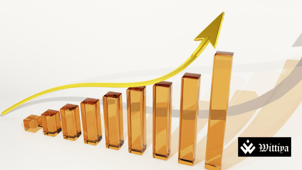 Market bar showing an upward trend, symbolizing Standard Capital Markets' stock movement after NCD allotment.