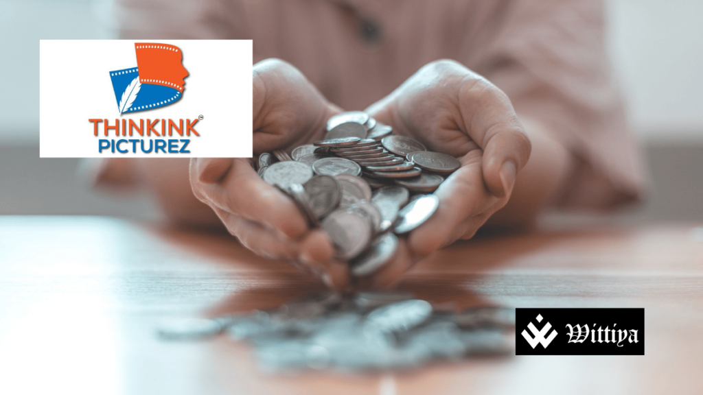 Thinkink Picturez Ltd logo with an upward stock chart, symbolizing the share price rise following the 2:1 bonus issue announcement.