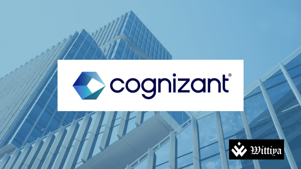 Cognizant logo with an upward arrow, representing the company's 2024 revenue growth.