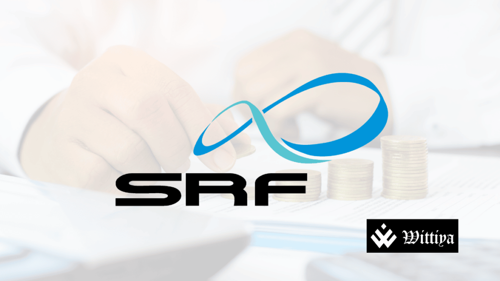 SRF Limited logo highlighting Q3 FY24 results discussion and interim dividend announcement.