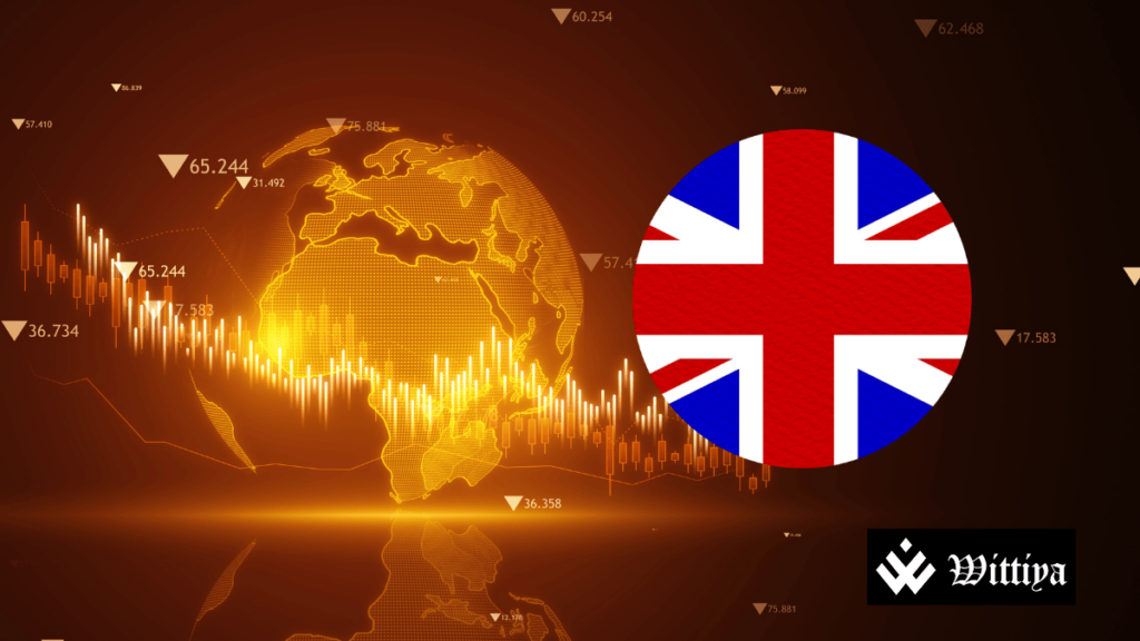 Earth with stock market illusion and UK flag beside it, representing concerns in the UK bond market over long gilts