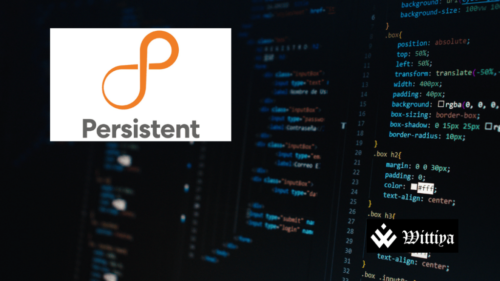 Persistent Systems logo highlighting Q3 profit growth and interim dividend announcement.