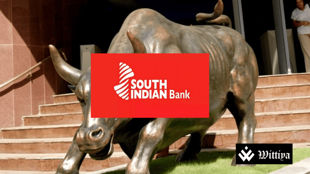 South Indian Bank logo representing 12% profit growth and 5% share price drop