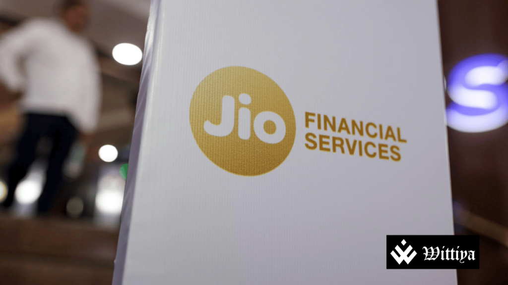 Jio Financial logo representing its broking push and market skepticism amid stock decline