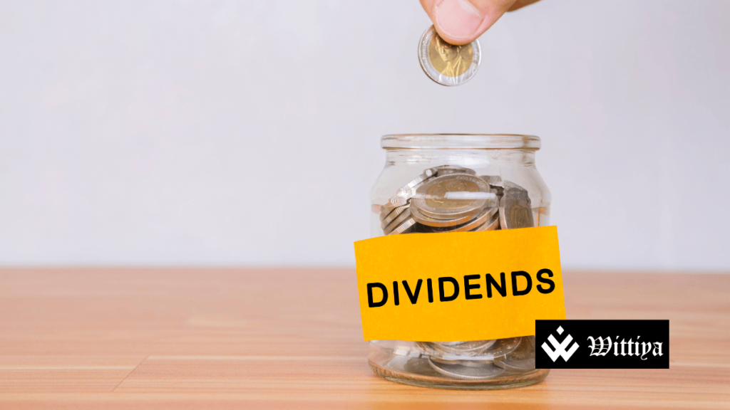 IRFC logo with stock market charts in the background, representing the ₹0.80 interim dividend announcement.