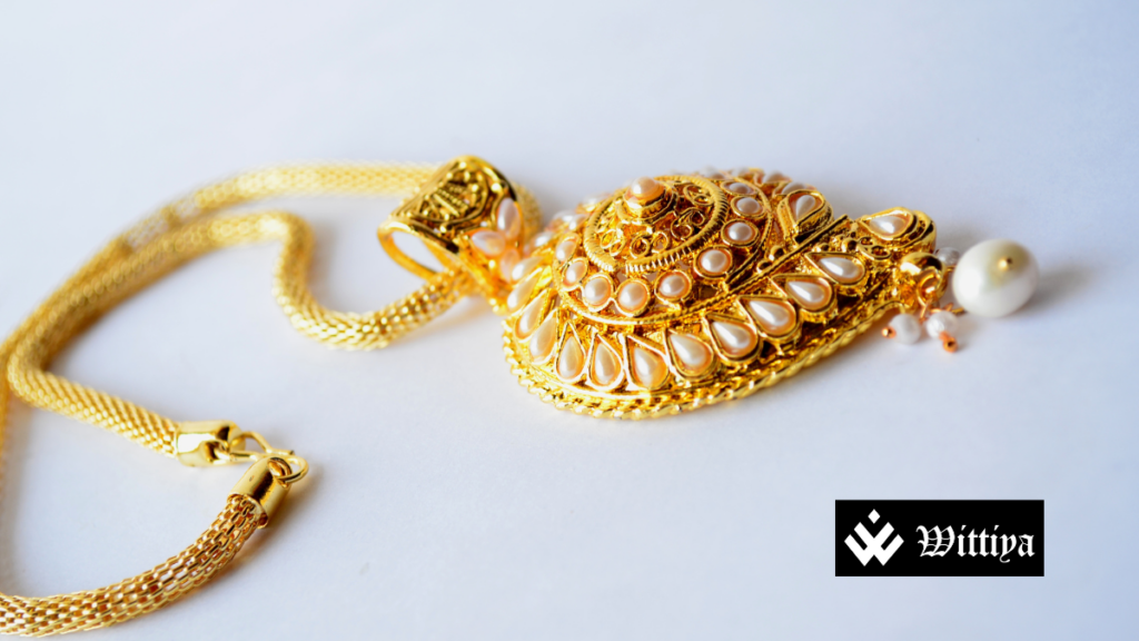 Gold jewelry displayed in a store, representing the impact of Budget 2025 tax relief and duty cuts on India’s jewellery stocks.