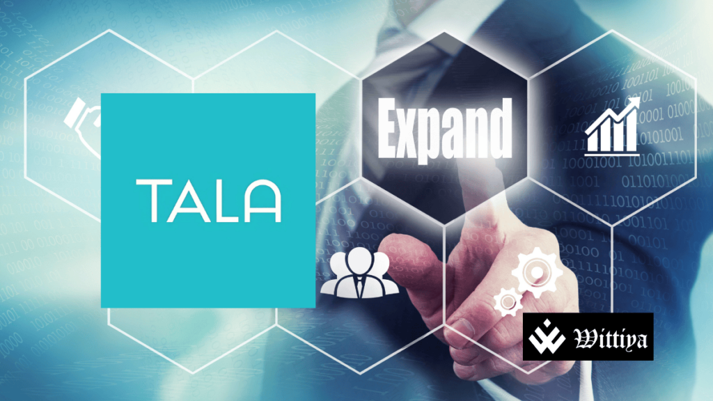 Tala logo with financial growth chart.