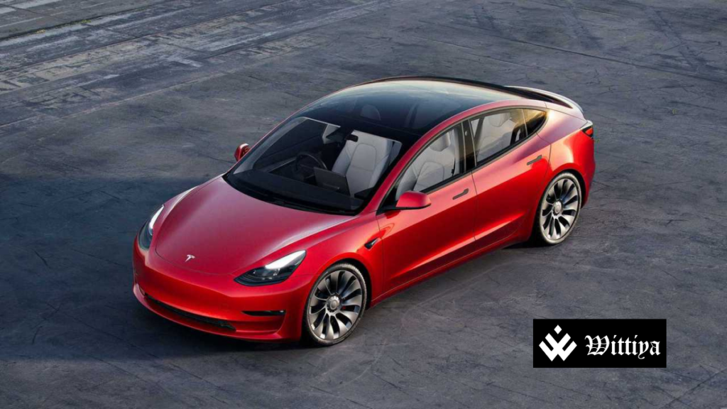 Tesla car symbolizing the EV battle between Tesla and Tata in India.
