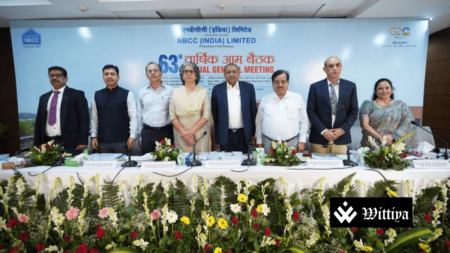 Pressure Sensitive Systems India logo with EGM voting results announcement.