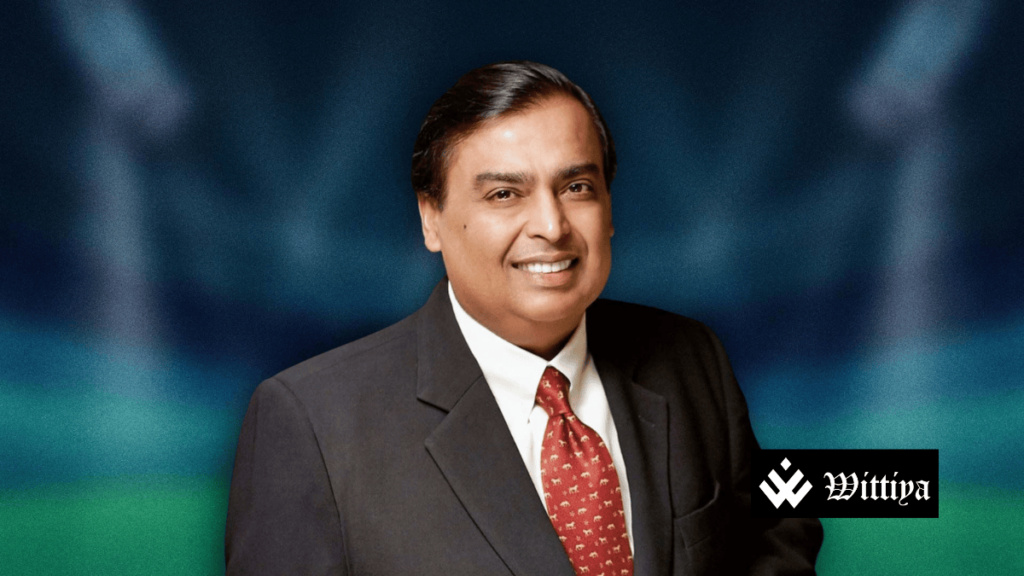 Mukesh Ambani, highlighting his $50 billion business battle for global dominance.
