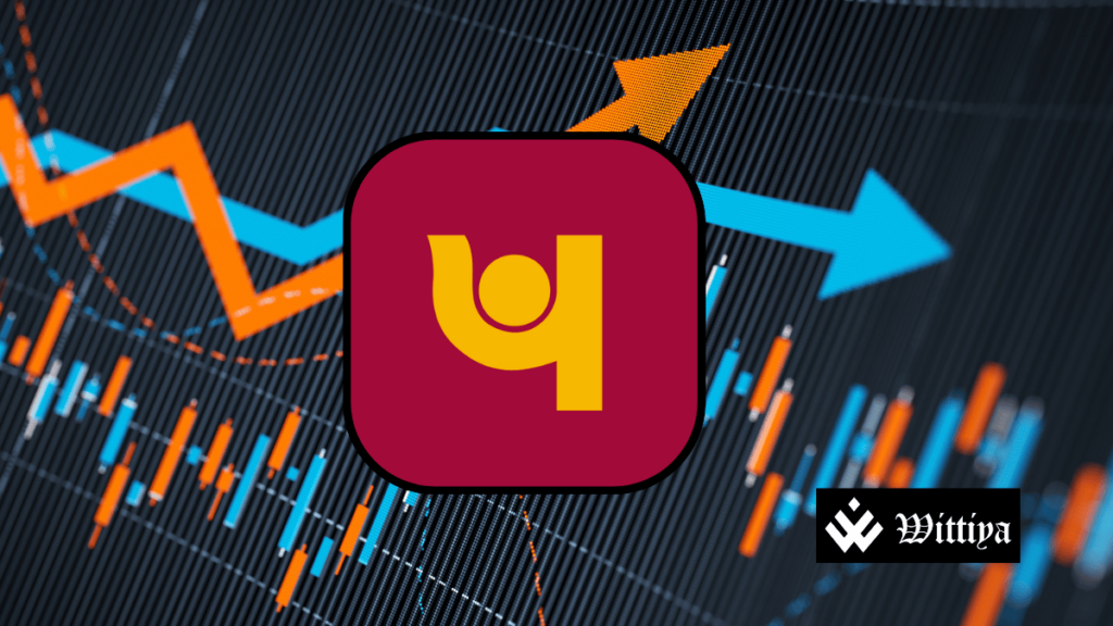 Punjab National Bank (PNB) logo with stock price growth projection