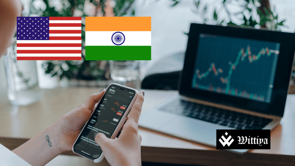 Indian and US flags symbolizing robust Q3 earnings and a US trade pact driving optimism in Indian markets.
