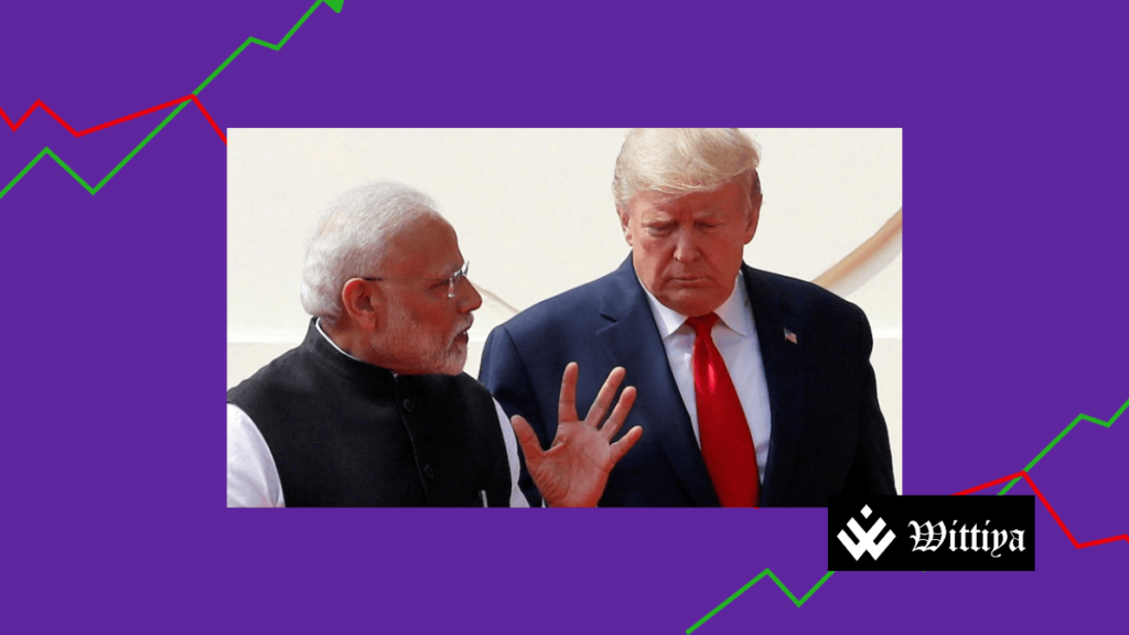 Donald Trump and Narendra Modi discussing trade as India considers cutting import duties.
