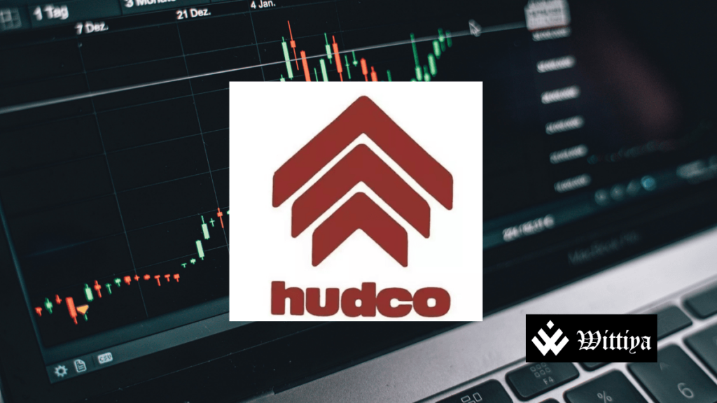 HUDCO logo representing the stock decline following budget cuts for Pradhan Mantri Awas Yojana.