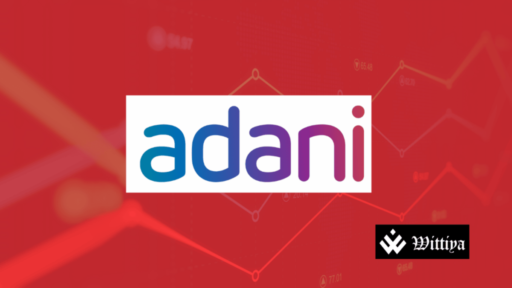 Adani Enterprises logo with Q3FY25 net profit decline announcement.