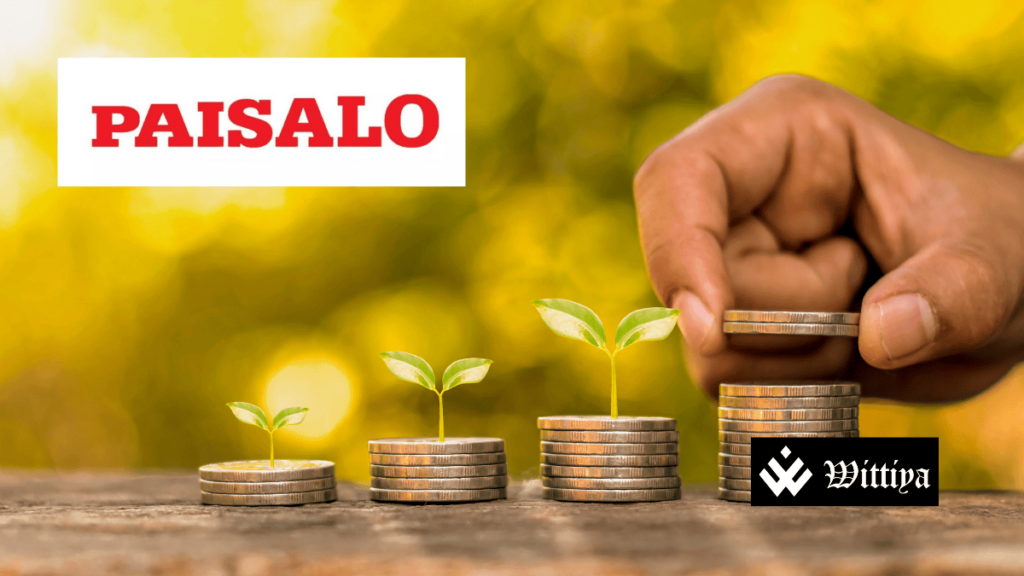 Paisalo Digital logo with stock market rebound chart, representing the impact of ₹12 crore NCD redemption.