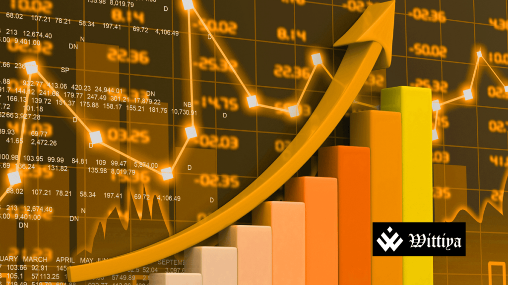 Welspun Corporation logo with a rising stock chart.
