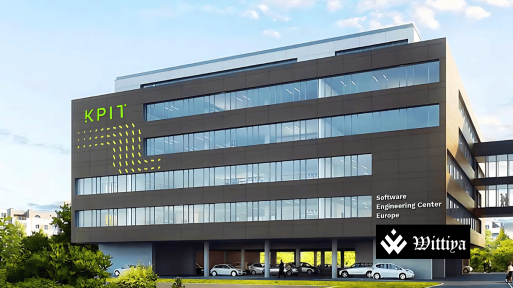 KPIT Technologies building with Q3 FY25 profit growth and dividend announcement.