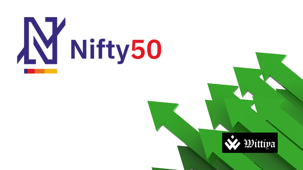 Nifty 50 index display highlighting stock market gainers and losers on February 24, 2025.