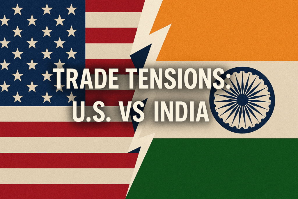 United States and India national flags symbolizing trade relations and ongoing tariff discussions