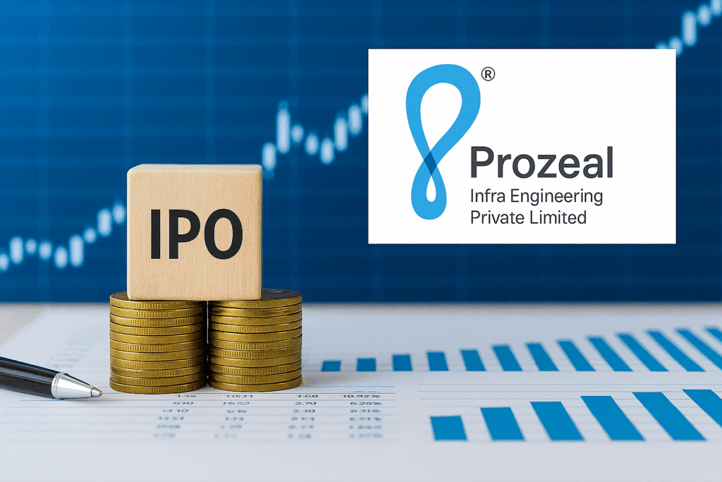 Prozeal Green Energy logo with IPO announcement details