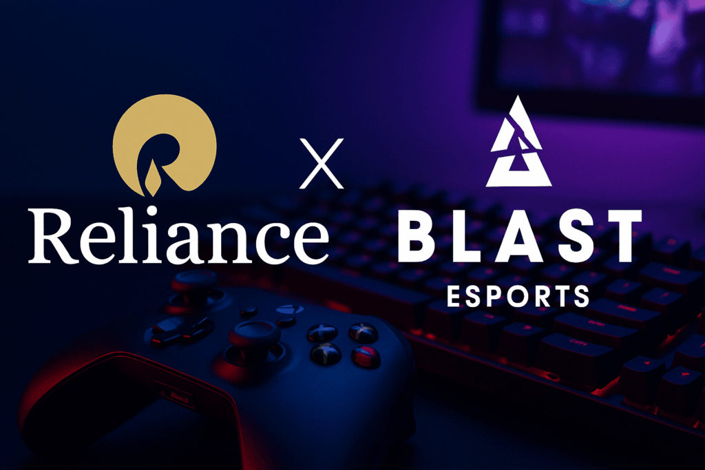 Reliance Industries and BLAST Esports logos representing their joint venture to enhance India's esports sector