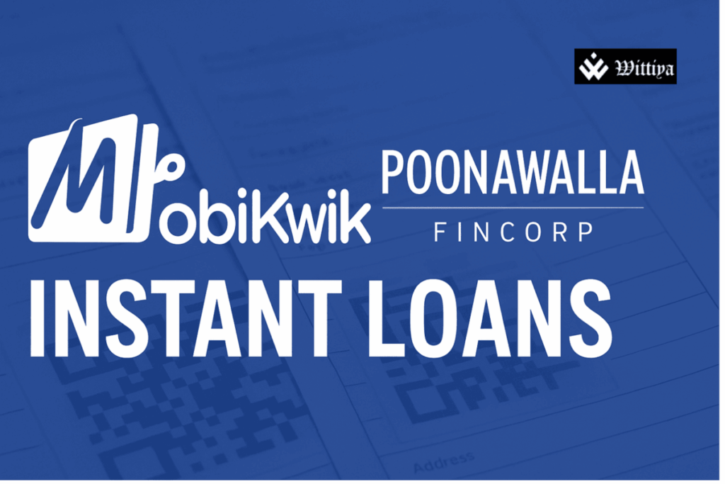 MobiKwik and Poonawalla Fincorp logos representing their partnership for instant personal loans