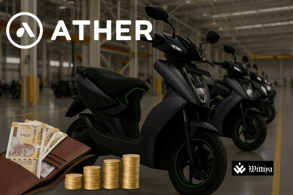 ​Ather Energy headquarters with company logo, symbolizing its ₹2,981 crore IPO launch in India's electric vehicle sector