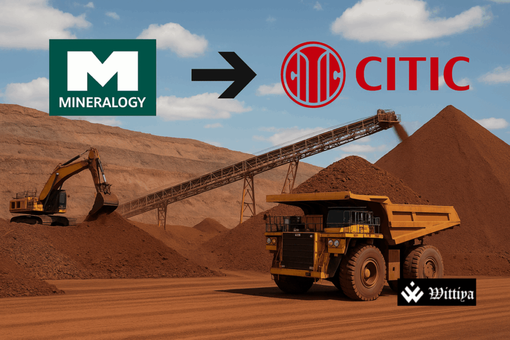 Clive Palmer's Mineralogy headquarters with company logo, symbolizing the approval of Citic's expansion of the Sino Iron project in Western Australia