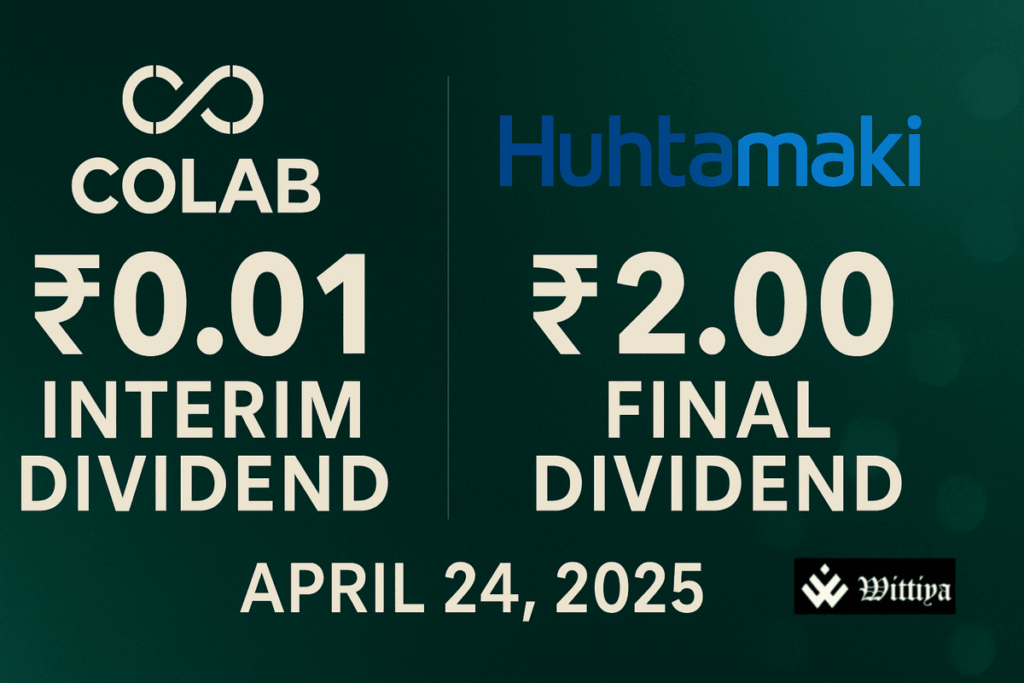 Colab Platforms Ltd. headquarters announcing interim dividend of ₹0.01 per share on April 24, 2025.