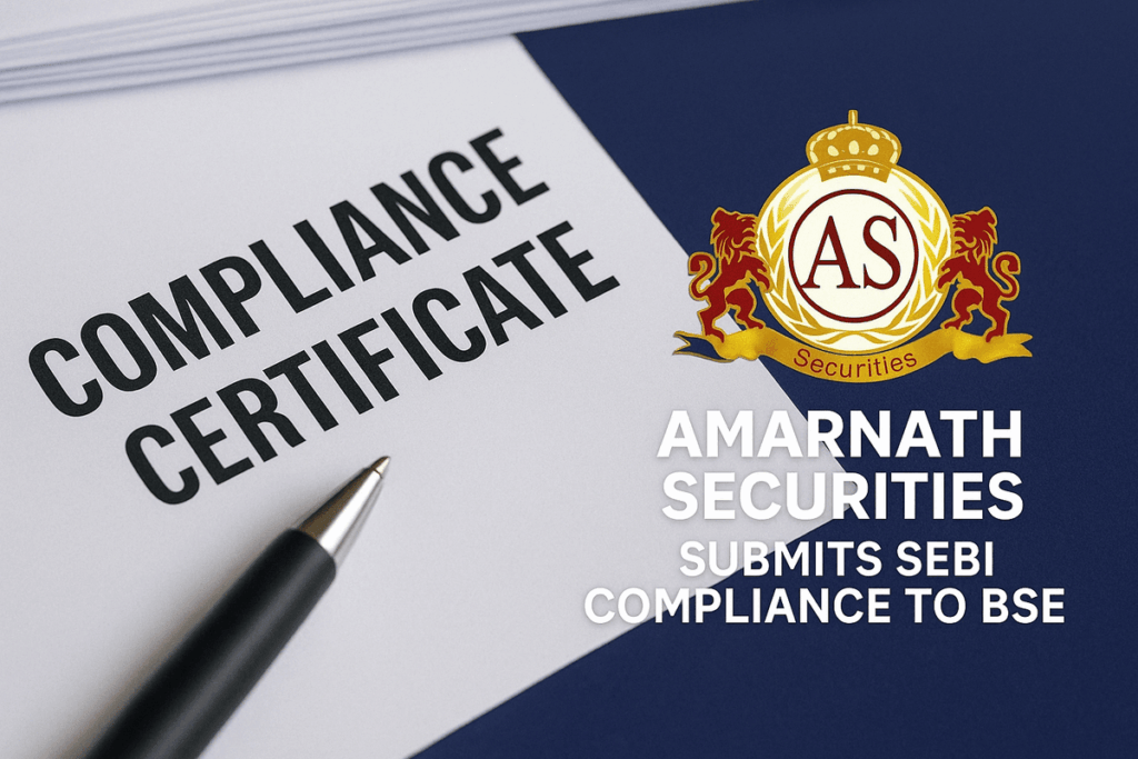 Amarnath Securities Compliance Certificate Submitted to BSE with Logo
