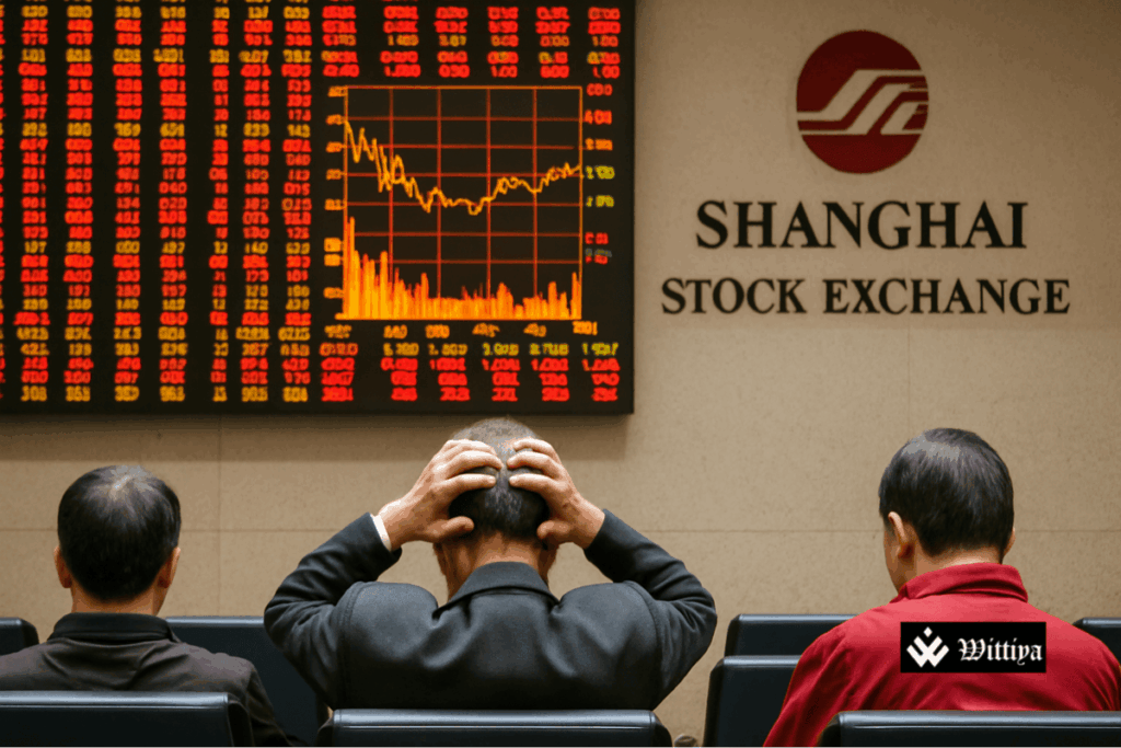 Investors monitor stock prices at a brokerage in Shanghai amid escalating U.S.-China trade tensions​