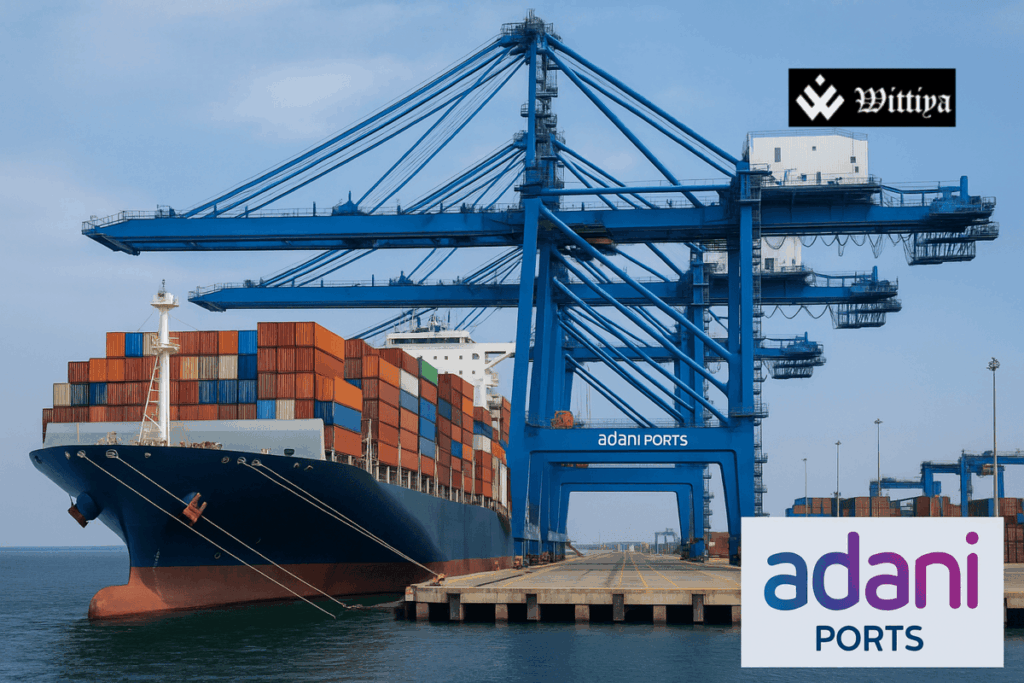 Adani Ports terminal with company logo in view – Adani Ports dividend news 2025