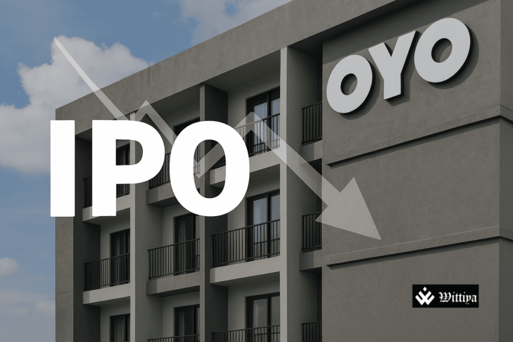 Oyo hotel exterior with company logo – 2025 IPO delay amid SoftBank opposition