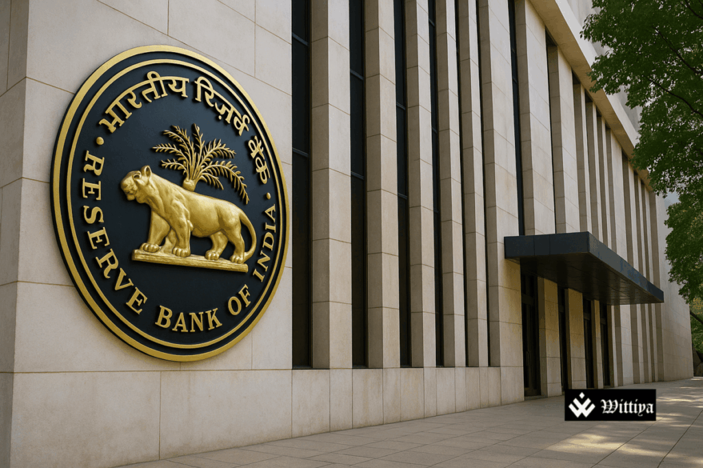 RBI building with digital clock overlay symbolizing extended trading hours