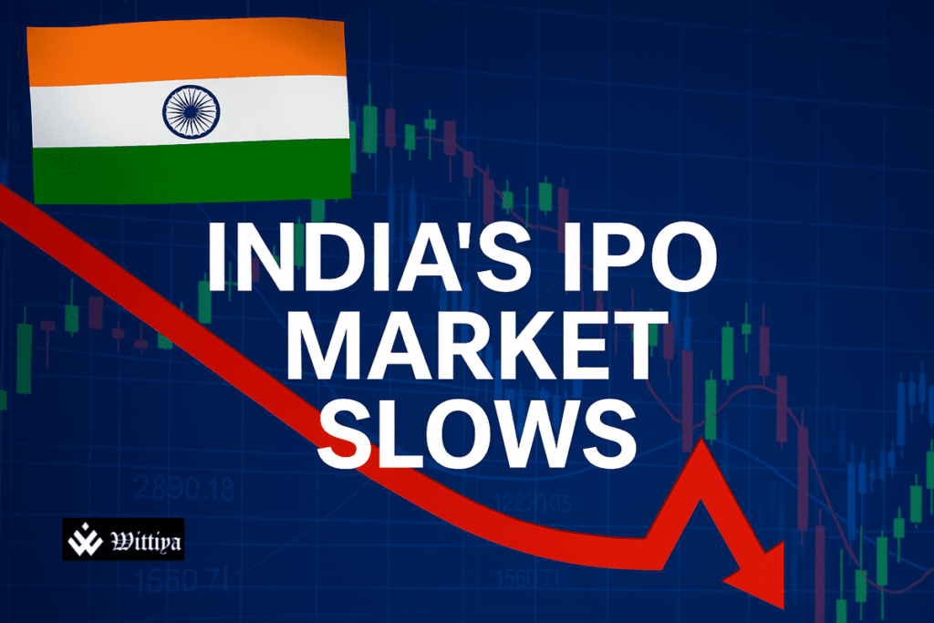 Line graphs showing the decline in IPO activity in India and the United States during 2025.