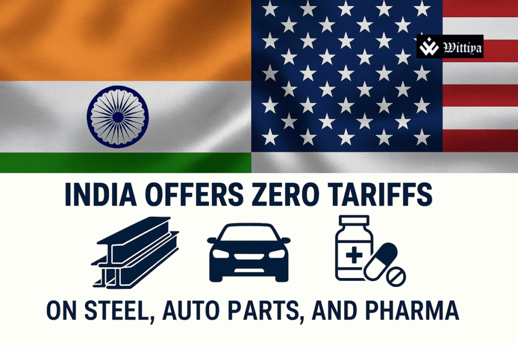 India and US flags symbolizing zero-tariff trade negotiations