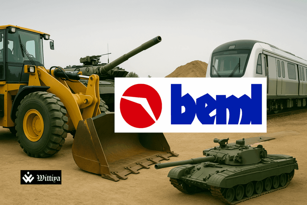 BEML logo with ₹15 dividend per share announcement for FY25