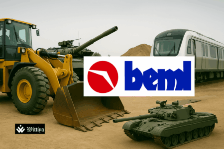 BEML logo with ₹15 dividend per share announcement for FY25