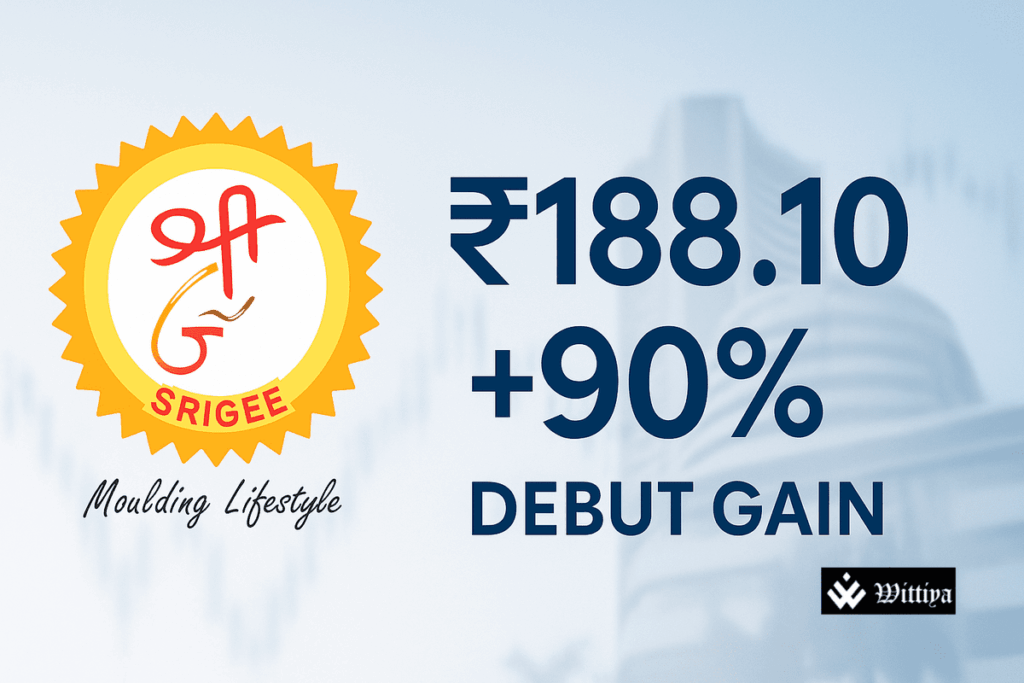 Srigee DLM IPO listing at ₹188.10, reflecting a 90% premium over the issue price on BSE SME platform