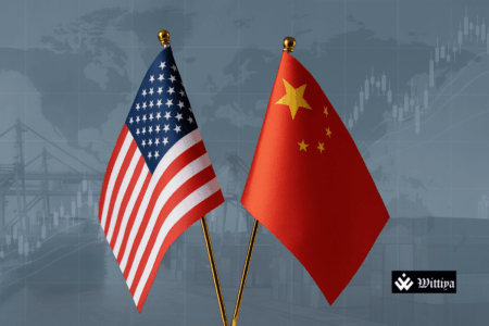 US and China flags with tariff reduction percentages, symbolizing the 90-day trade truce in May 2025