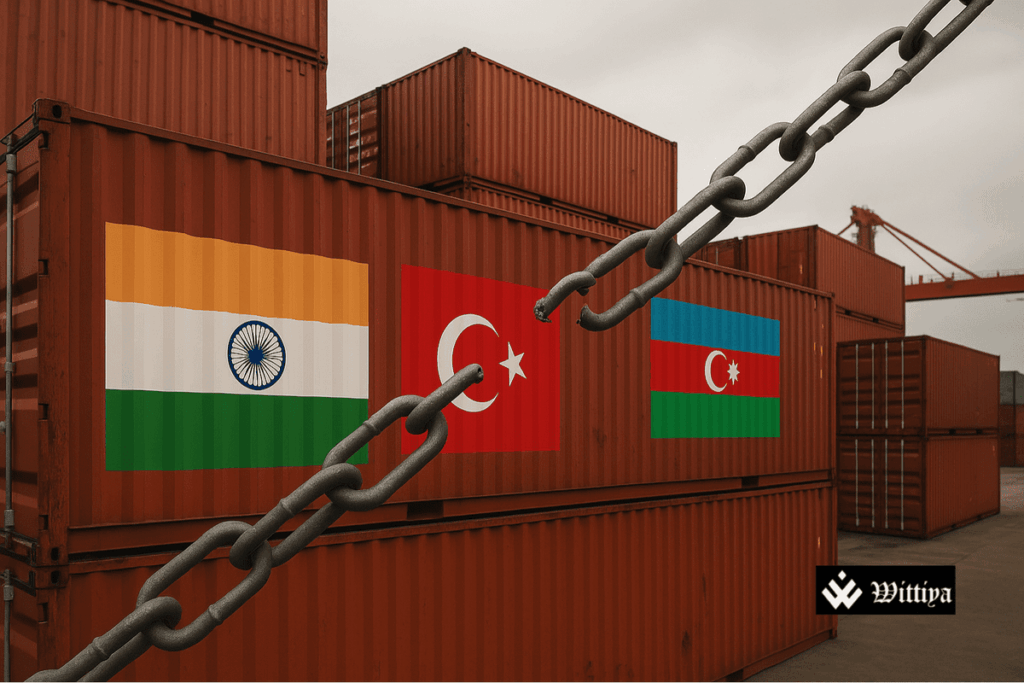 Indian traders protesting and calling for boycott of Turkey and Azerbaijan