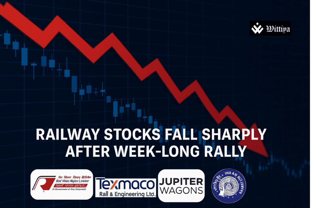 Stock market chart displaying sharp decline impacting the railway sector