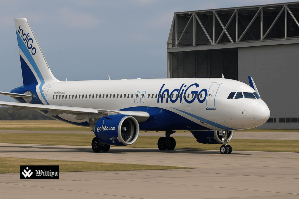 IndiGo aircraft soaring during takeoff