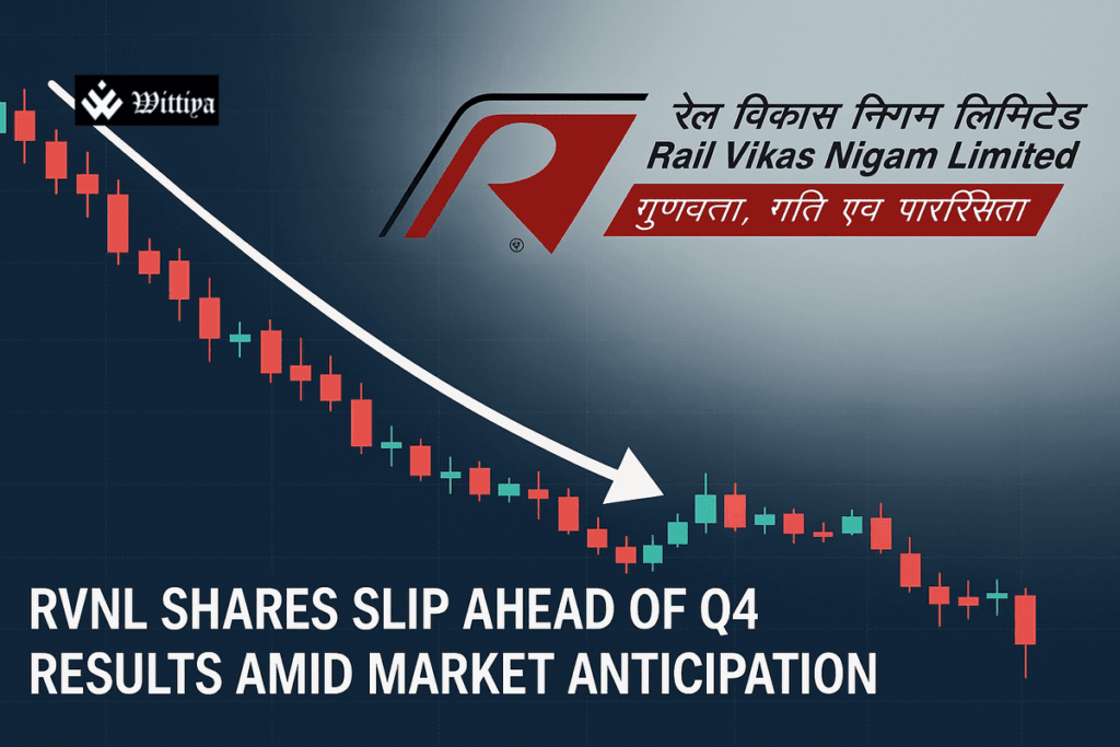 RVNL stock price chart showing a dip ahead of Q4 earnings