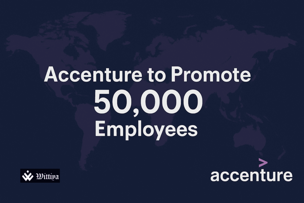 Accenture employees celebrating promotions at a global recognition event
