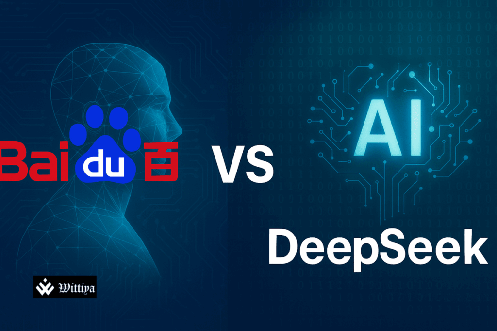 Logos of Baidu and DeepSeek representing competition in China’s AI industry