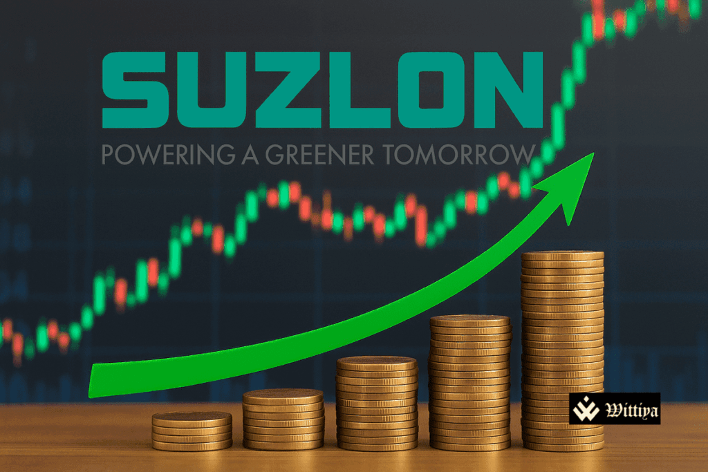 Suzlon Energy stock price chart showing surge to ₹65.95 amid Q4 FY25 anticipation