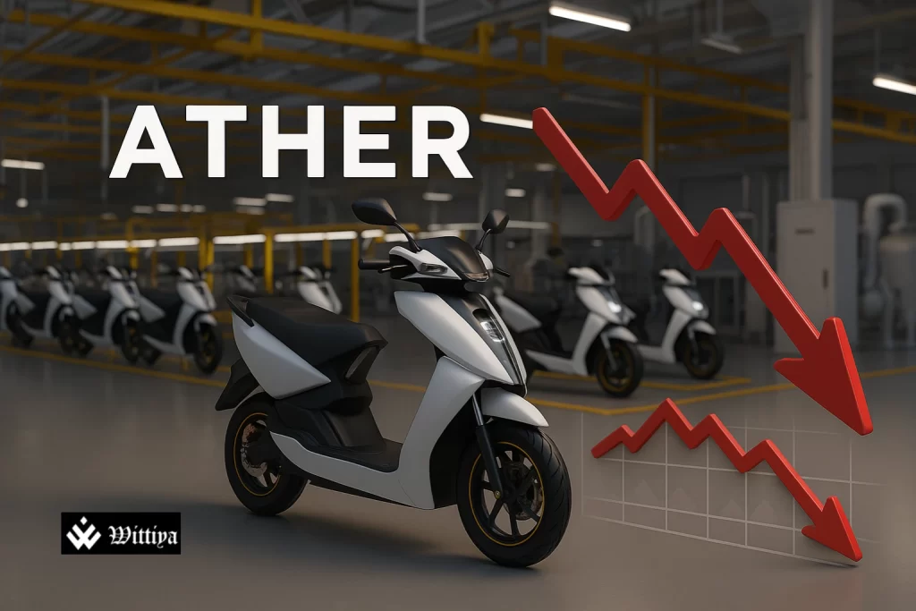 Ather Energy electric scooters charging at a public station in Bengaluru, India.