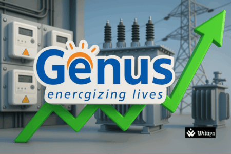 Genus Power Infrastructures' smart electricity meters displayed at a manufacturing facility.